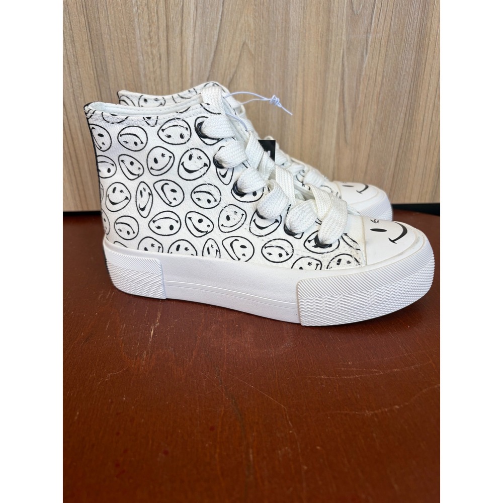 Joe Boxer Kids White Smiley Face High Top Platform Sneakers CGF8522AJB Size 13